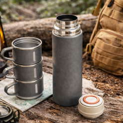 Roostevabast terasest termos 400ml + 3 tassi Soodukas.Com