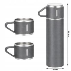 Roostevabast terasest termos 400ml + 3 tassi Soodukas.Com