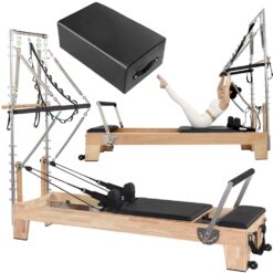 Pilates reformer treeningvoodi Cadillac-torniga