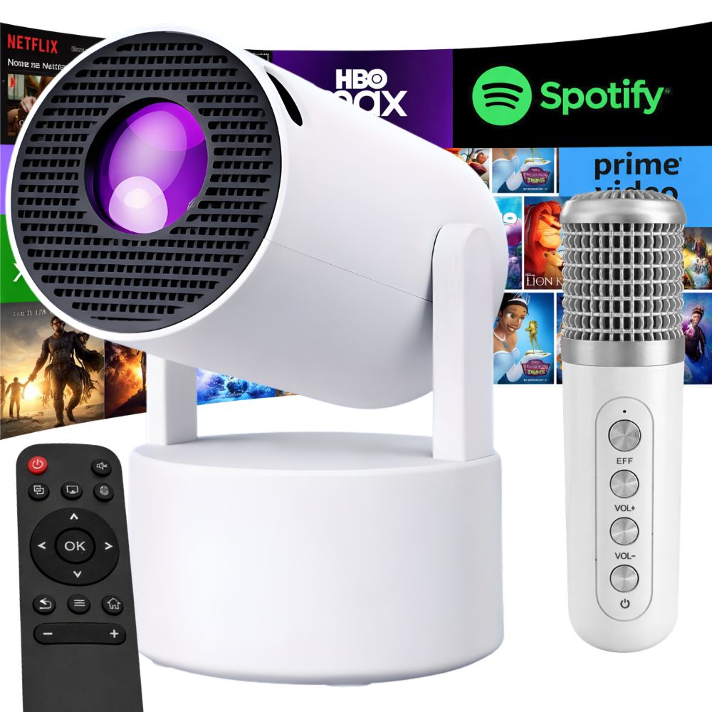 Android TV nutiprojektor LED-valguse, Bluetoothi ja mikrofoniga – Soodukas.Com Android TV nutiprojektor LED-valguse, Bluetoothi ja mikrofoniga