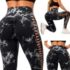 Marmormustrilised push-up retuusid S/M